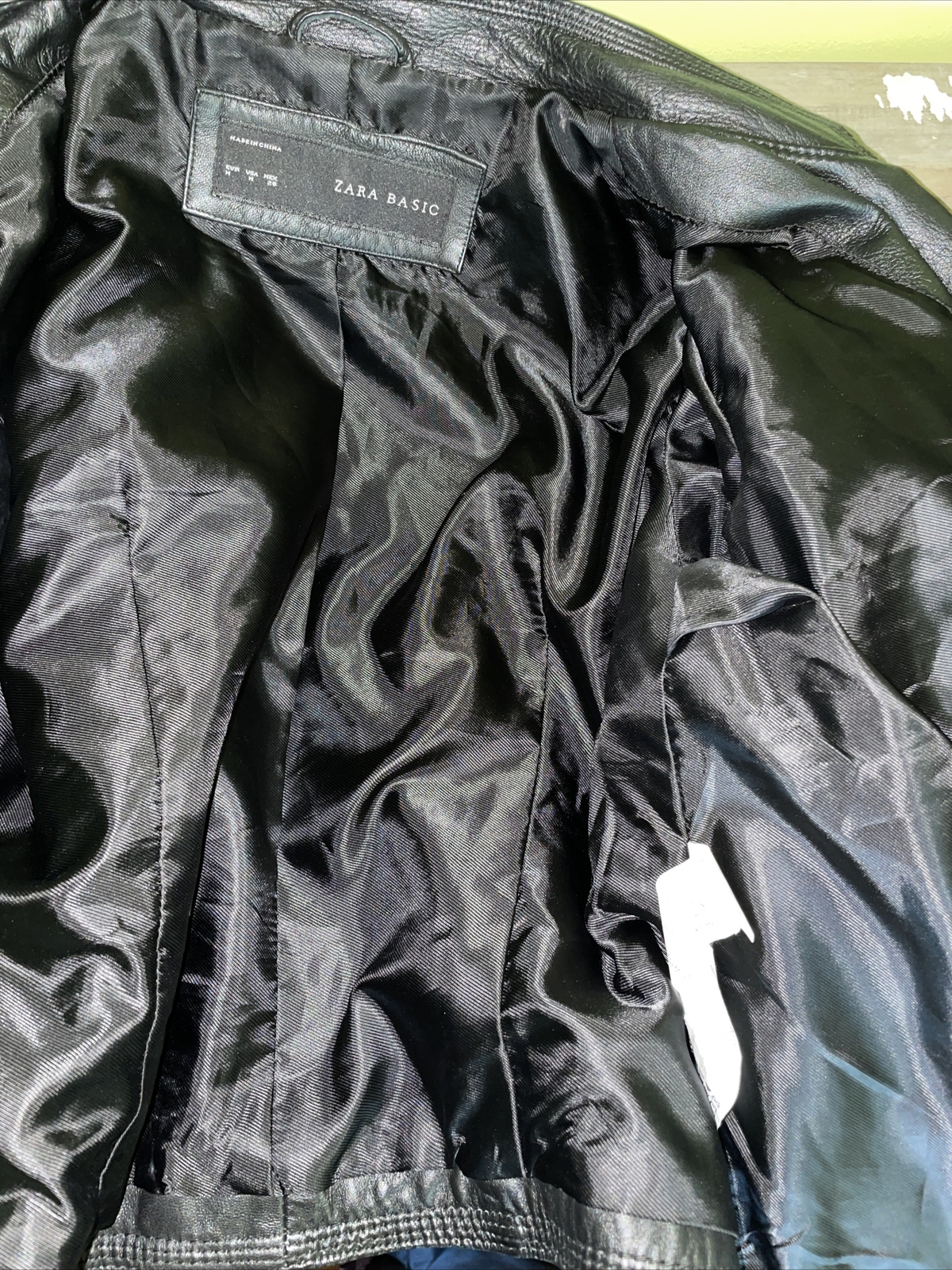 Zara Basic Black Leather Asymmetrical Jacket Sz M - image 3