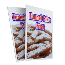Funnel Cake Fries 24" x 36" 2 Pack Of Store Sign Plastic Or Decal