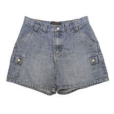 Vintage 90s Lee High Rise Bareback Denim Cargo Shorts Womens 10 28x3 Grunge