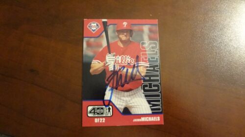 2002 UPPER DECK 40 MAN JASON MICHAELS   AUTOGRAPHED BASEBALL CARD - Picture 1 of 2