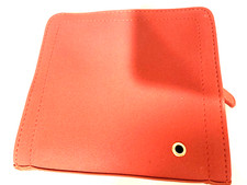 Estee Lauder Red Makeup Cosmetic Travel Bag Leather PVC Zipper Est e 6 in by 6in