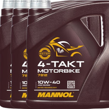 MANNOL Engine oil 4-Takt Motorbike 10W-40 Synthetic Ester 7812 Antiwear 4L x3 4.65 per litre