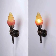 Vintage Torch Hand Wall Lamp Industrial Modern Light Fixture for Loft Bathroom