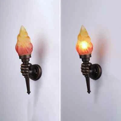 Vintage Torch Hand Wall Lamp Industrial Modern Light Fixture for Loft Bathroom