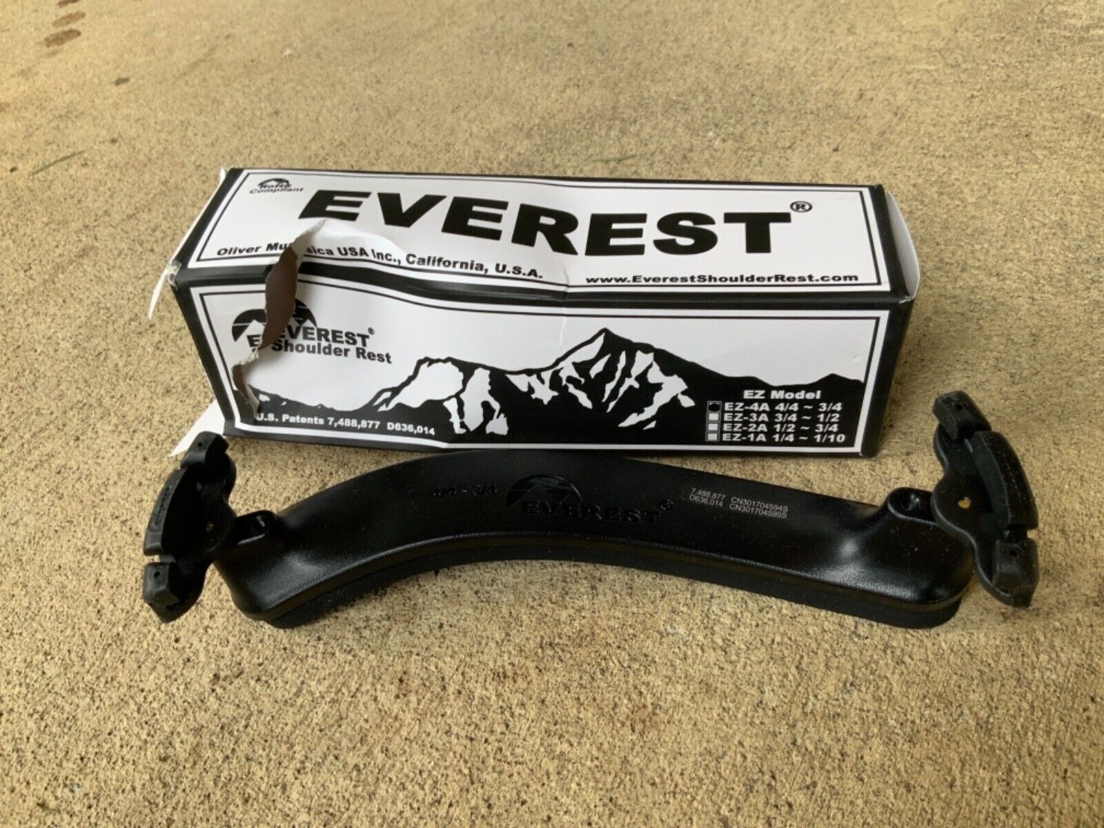 Everest EZ-4A  Full Size Violin Shoulder Rest Adjustable to 3/4 Size