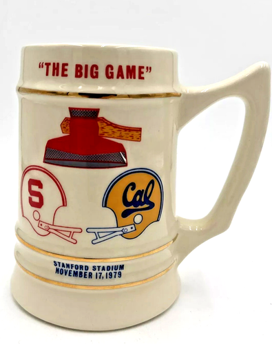 Stanford vs Cal The Big Game Football Mug Beer Stein 11-17 1979 Stanford Stadium