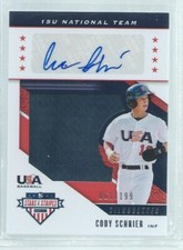 CODY SCHRIER 2019 USA STARS & STRIPES SILHOUETTES JERSEY AUTO PROSPECT #D 61/199