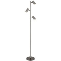 Stehleuchte Stehlampe Beistelllampe Grau Wohnzimmerlampe Verstellbar H 154 Cm