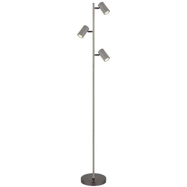 Stehleuchte Stehlampe Beistelllampe Grau Wohnzimmerlampe Verstellbar H 154 Cm-image