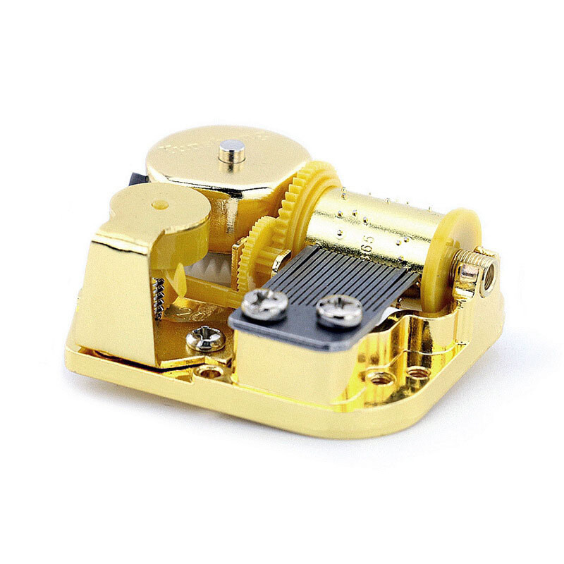 Gold Alloy Musical Movement Wind Up With 50 Tunes Option For DIY Music