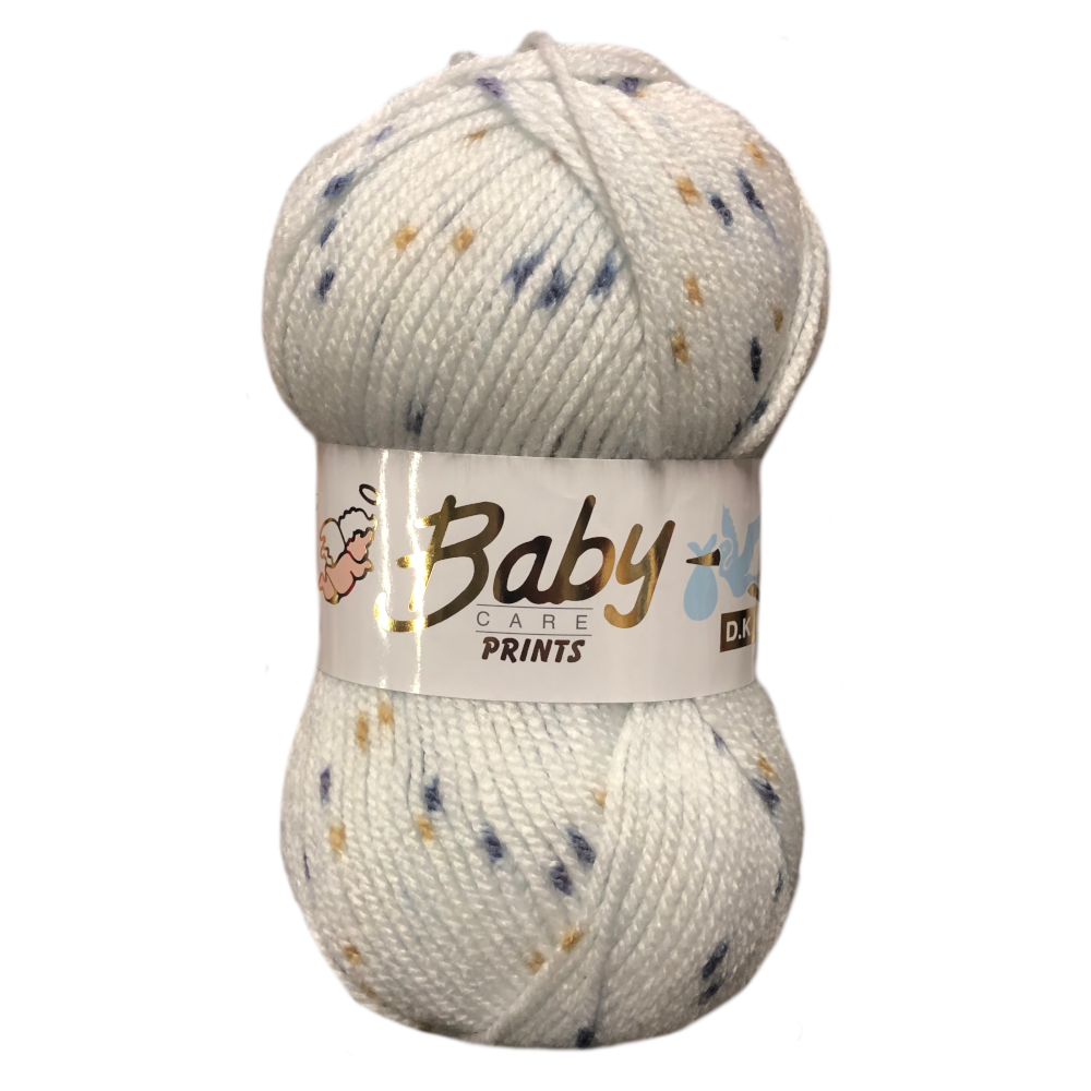 5 X 100g Woolcraft Baby Prints Wool Babycare DK Double Knitting & Crochet Yarn