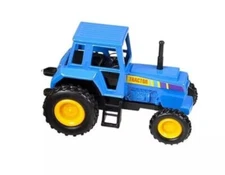 RI Novelty Pull Back Die-Cast Vehicle FARM TRACTOR Blue 3.75" inch New