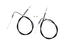 33-1/2 inch Black Throttle and Idle Cable Set fits Harley Davidson