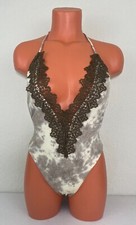 Blue Life Womens Mirage Halter One Piece Swimsuit Forrest Tie Dye Size Small