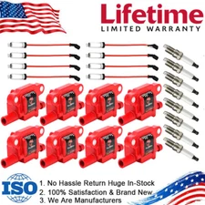 8xUF413 High Performance Ignition Coil+Spark Plug+Wire For Chevy GMC 5.3/6.2L V8