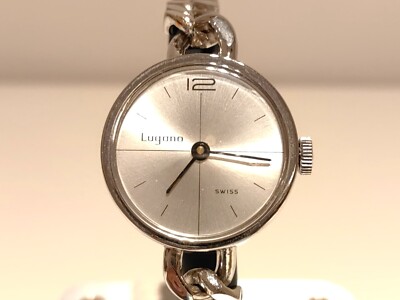 VINTAGE RARE CHROMED SWISS LADIES MECHANICAL WATCH BRACELET