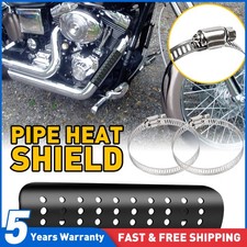 Aluminum Exhaust Muffler Pipe Heat Shield Cover Protector Chrome for Motorcycle