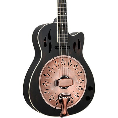 Ortega RRG40CEDBK Concert Cutaway AcousticElectric Resonator Guitar Black