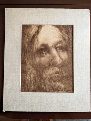 Juan Ricardo Art Print Man's Face Etching Unframed