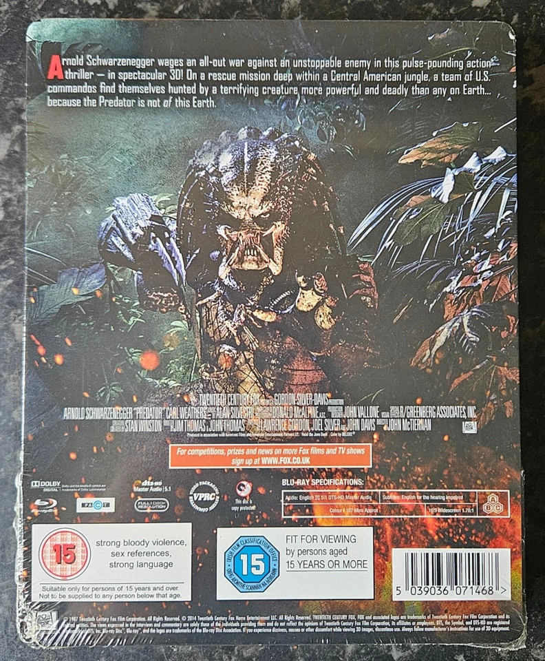 Predator 3d Limited Edition, Factory Sealed, Steelbook. Arnold Schwarzenegger - Image 2 of 2