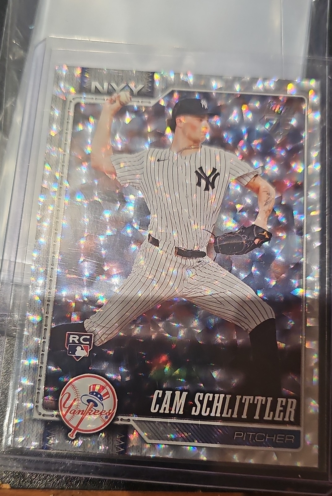 2026 Topps Series 1 - Cam Schlittler #111 Silver Crackle Foil (RC)