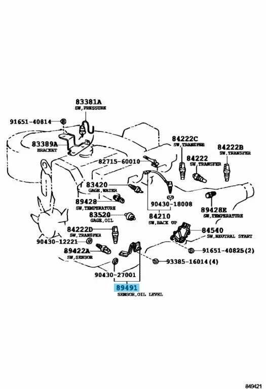 Sensor de nivel de aceite del motor TOYOTA LAND CRUISER LEXUS LX450 FZJ80 96-97 OEM genuino Foto 4 de 4