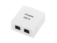 Gniazdo Teleinformatyczne Natynkowe Utp 2Xrj45 Kat.6 OU6-0002-W