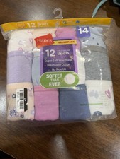 Girls Hanes 12 Pack Briefs BRAND NEW size 14