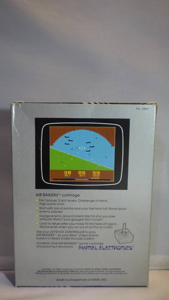 AIR RAIDERS Atari 2600 1982 M Network Video Game Cartridge, Manual & Box - Image 3 of 4