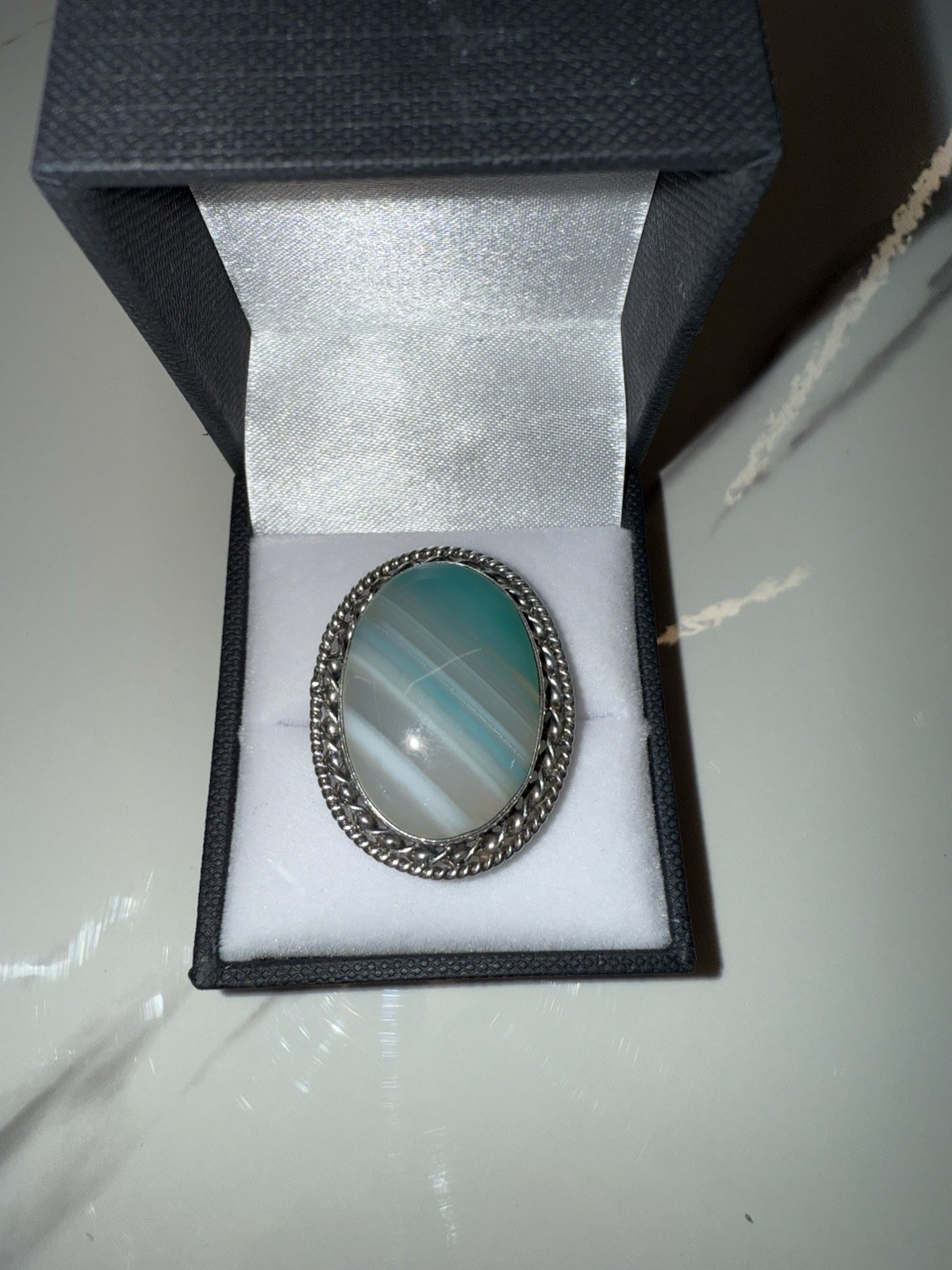 Sterling Silver Statement Piece Oval Ring women’s… - image 1