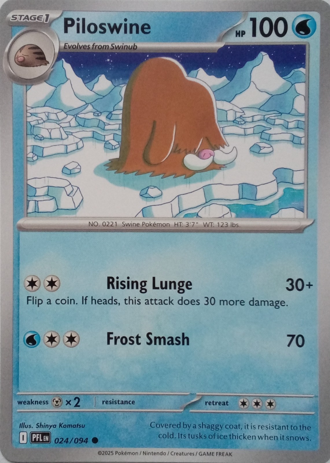 024/094 PILOSWINE COMMON PHANTASMAL FLAMES POKEMON CARD