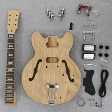 335 DIY Electric Guitar Kit F Hole Mahogany Body Rosewood Fretboard set neck CR