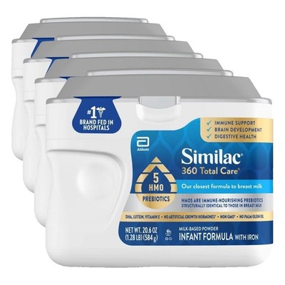 Similac 360 Total Care Infant Formula Powder, 20.6oz (4 Pack) - Exp. 7/1/26