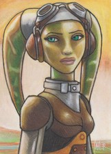 Star Wars Clone Wars HERA SYNDULLA Ahsoka Tano Sketch Card ORIGINAL 1/1 ART