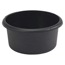 Whitefurze Large Round Washing Up Bowl 31cm Black Plastic Kitchen Basin Sink