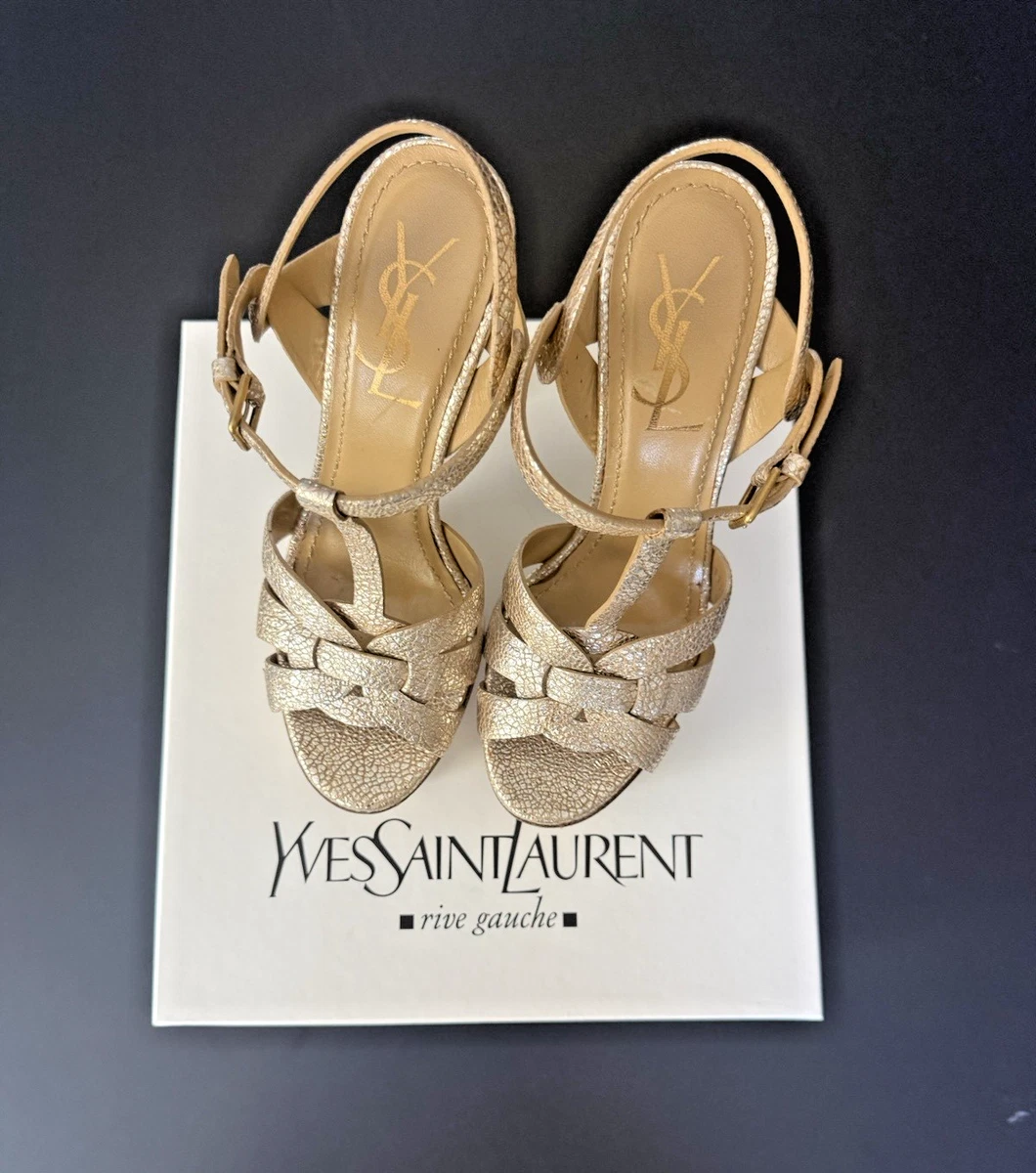 Saint Laurent Leather Sandals & Flip Flops for Women for sale | eBay