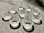 Vintage Ribbed Deco MCM Clear Glass Punch Cups  — Set Of 9 — photo 1