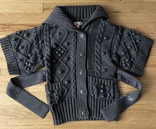 Stella McCartney Gap Cardigan Cotton/Cashmere Pom Pom Cable Sweater Girls 6-7