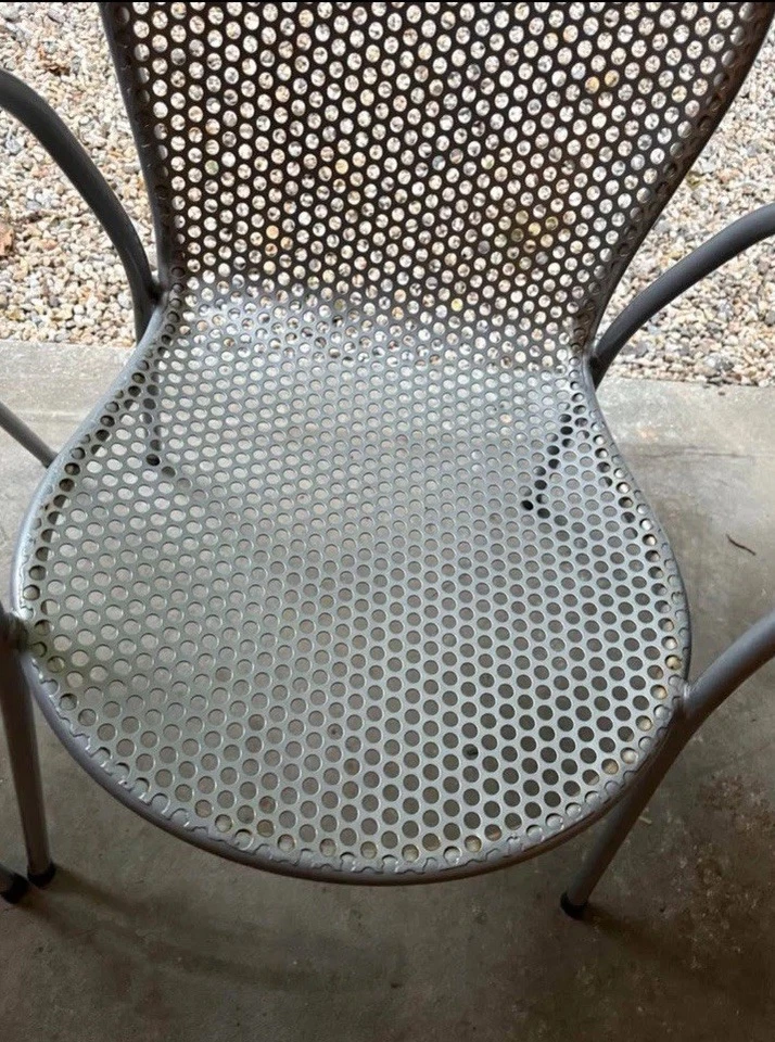 2 sillas apilables vintage Emu MCM metal patio interior exterior Foto 3 de 4