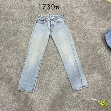 Levi 501 Vintage 80 USA Selvedge Redline actual 29x30 Light Blue Distressed