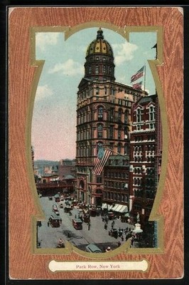 Ansichtskarte New York, NY, Park Row, Tramway 1911 