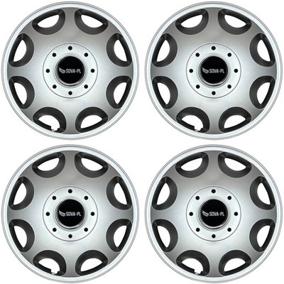 Radkappen 15'' Satz 4 Stk. silber + Nabenkappen SOVA-PL - K300
