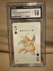 CGC 10 Dragonite Pokémon Playing Cards 1999 JPN Gold Deck - 3 of Spades