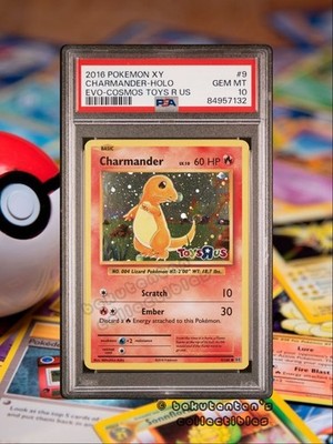 ヒトカゲ PROMO ポケモンセンター10th psa8 CHARMANDER 2016 POKEMON XY EVOLUTIONS | CHARMANDER COSMOS-TOYS R US HOLO
