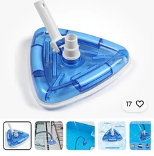 Deluxe Pool Vacuum for Above Ground Pool and Inground Pools, Weighted Triangl...
