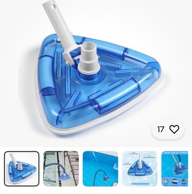 Deluxe Pool Vacuum for Above Ground Pool and Inground Pools, Weighted Triangl...