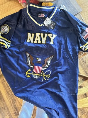 US Navy Football Jersey Mens XL Blue Big Logo Embroidered & officially licensed 