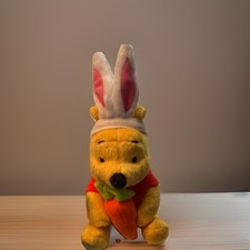 Disney Easter Winnie The Pooh Bunny Ears W/ Carrot Plush Toy Fisher Price 6  
