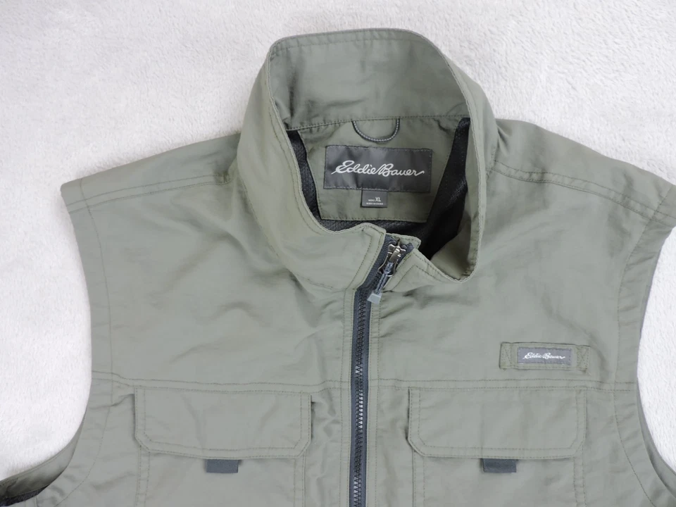 Chaleco Eddie Bauer Para Hombres XL Verde Pesca con Mosca Aparejos Bolsillos Aire Libre Senderismo Naturaleza Foto 3 de 4