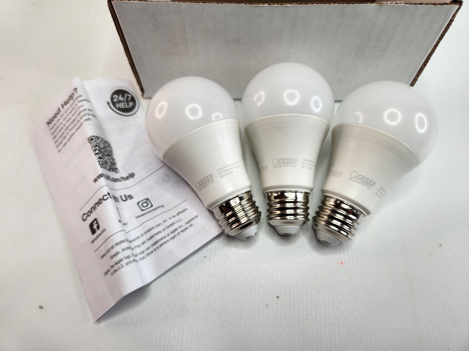 Feit Electric Om60/950ca/ag/3 60 Watt Wifi Dimmable Led A19 Smart Lights